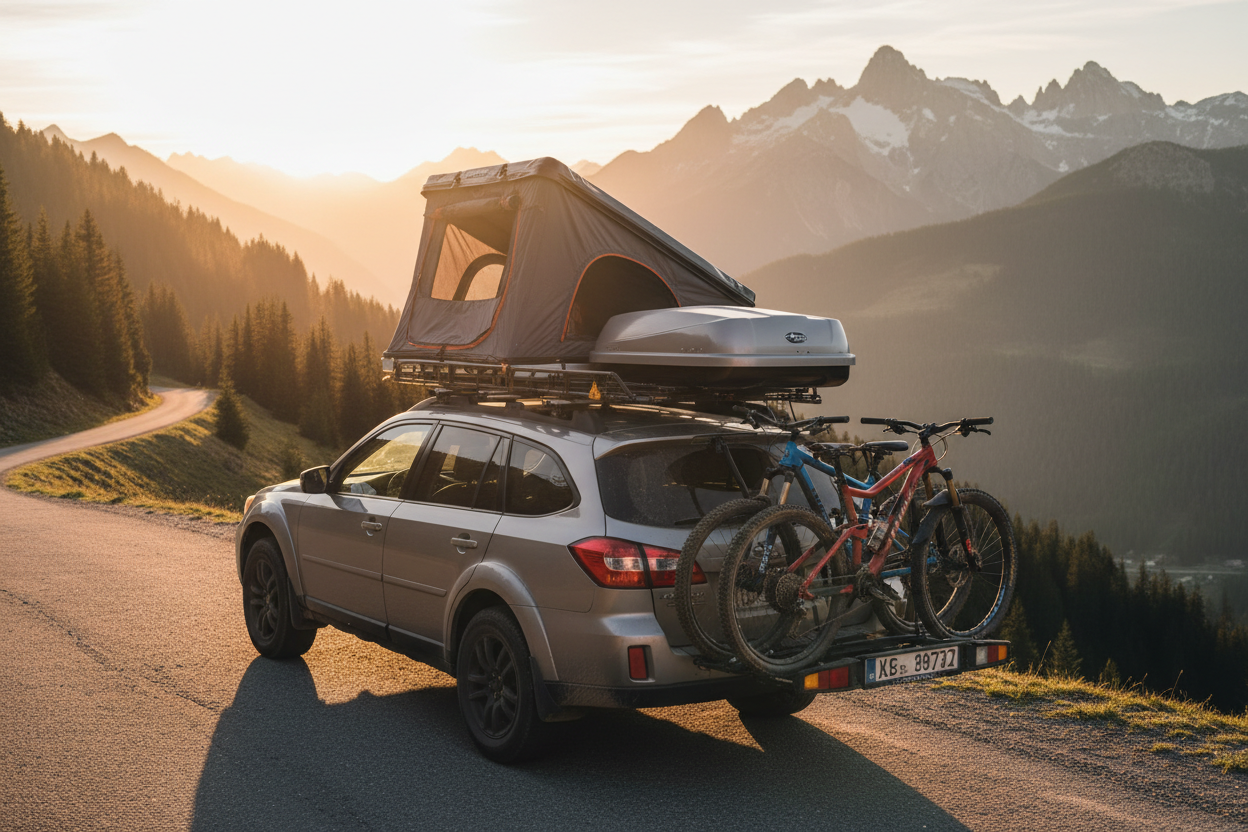 Dachzelt, Dachbox & Fahrradträger